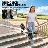 SPORTNOW Foldable Adult Kick Scooter with Adjustable Handlebar & 200mm Big Wheels – One-Click Folding, Silver