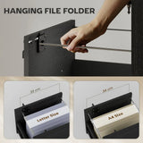 HOMCOM Rolling File Cabinet with 2 Drawers & Lockable Wheels – Under-Desk Mobile Storage, Black