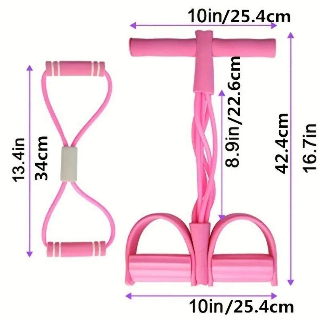 Multi-Function Tension Rope 6Tube Gym Fitness Foot Pedal Exerciser Pull Band New-Purple