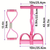 Multi-Function Tension Rope 6Tube Gym Fitness Foot Pedal Exerciser Pull Band New-Purple
