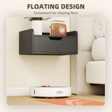HOMCOM Set of 2 Floating Nightstands with Drawer – Wall-Mounted Bedside Tables for Bedroom, Black