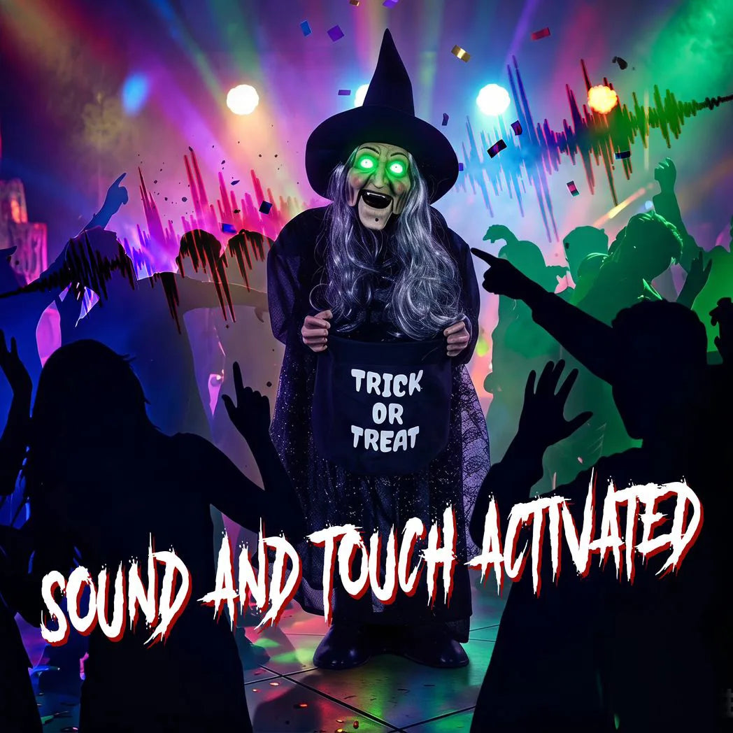 HOMCOM 94cm Animated Witch Halloween Decoration