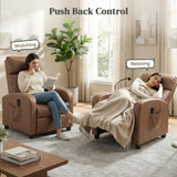 HOMCOM Massage Recliner Armchair in Faux Leather with Adjustable Leg Rest and Side Pocket – Dark Brown