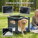 PawHut Soft Dog Travel Crate, 90 x 64 x 64 cm, with Removable Pad and Mesh Windows – Foldable, Army Green