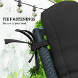 Outsunny Garden Chair Seat & Back Cushions Set of 2 with Ties – Tufted Replacement Pads, Black