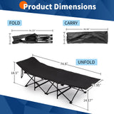 Folding Camping Cot Bed with Soft Mattress Pad – Portable Adult Sleeping Bed for Tent, Office Nap and Travel