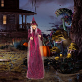 Life Size Talking Hanging Witch, 71in Halloween Decoration with Touch Sensor Sound & Light – Battery Powered