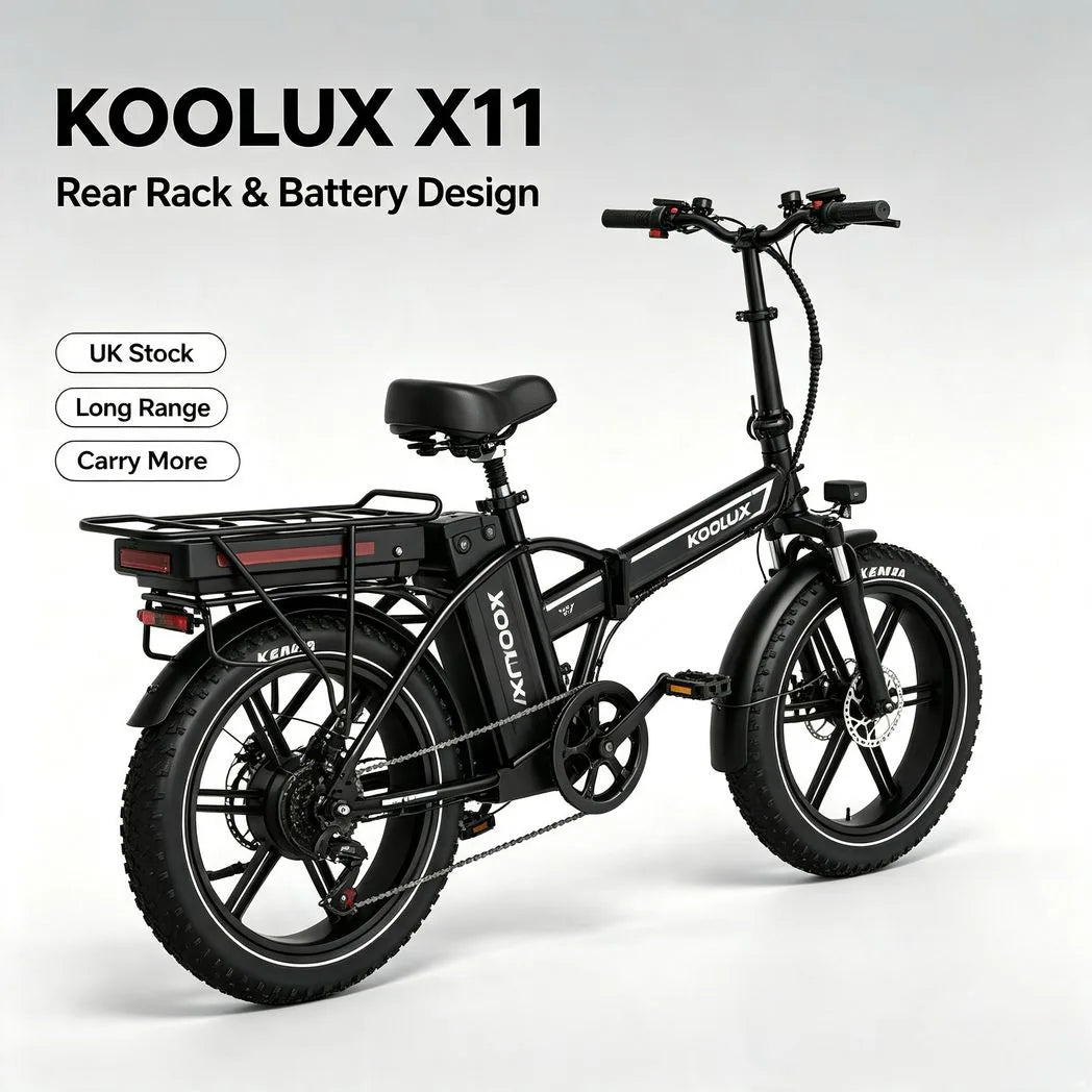 KOOLUX X11 Folding Electric Bike with 750W Motor, Dual 48V Batteries & Fat Tyres – 80–150km Range E-Bike