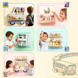 AIYAPLAY Wooden Busy Board with 5 Role Play Scenes – Wall Mounted Activity Panels for Kids, Truck Design