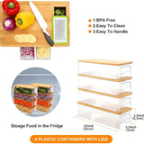 Large Bamboo Chopping Board with 4 Storage Containers & Anti-Slip Pads – Elevated Cutting Board with Juice Grooves