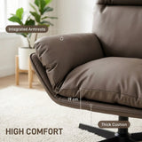 HOMCOM Swivel Accent Chair with Padded Cushion and Steel Frame – 360° Armchair for Living Room, Dark Brown