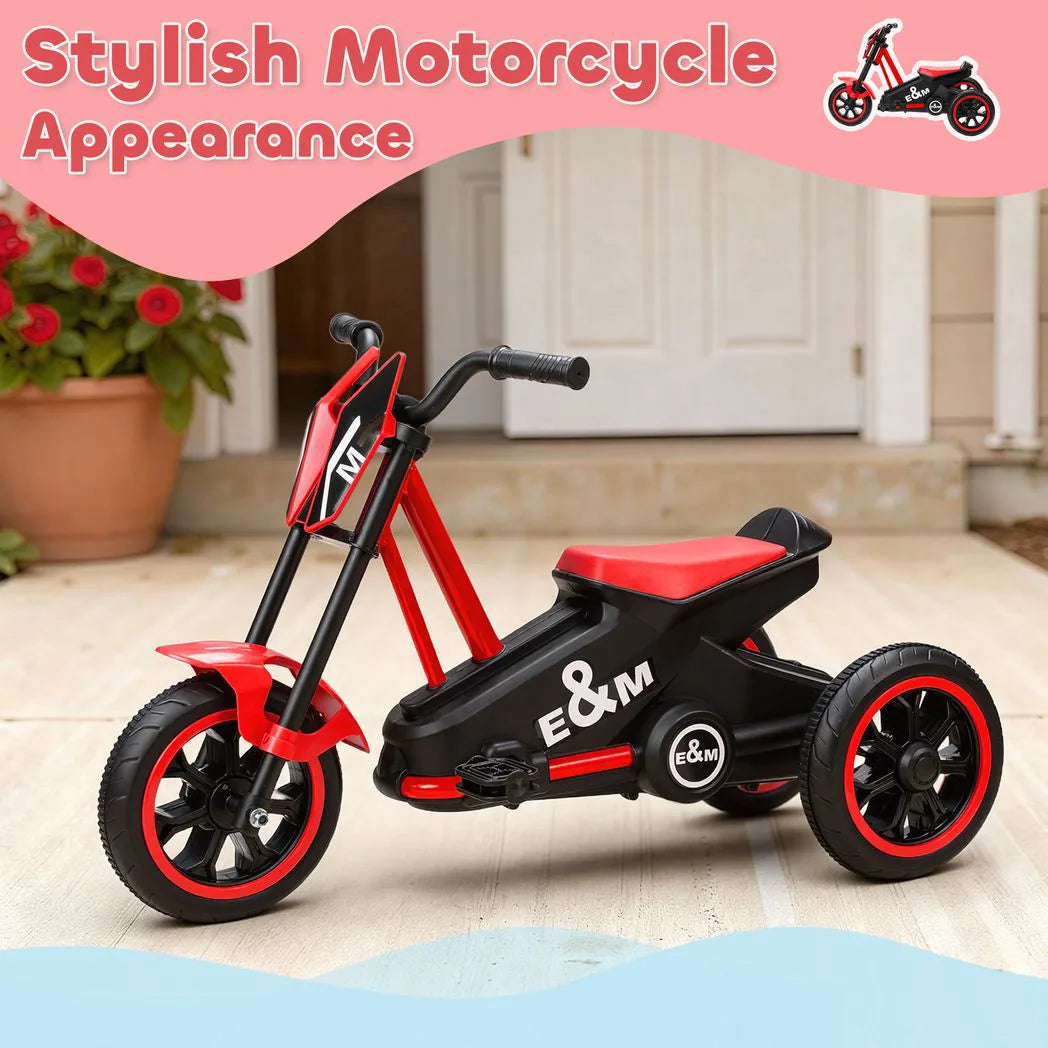 AIYAPLAY Kids Tricycle with Steel Frame & Wide Seat – Toddler Balance Trike for Indoor and Outdoor Use, Red