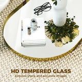 HOMCOM Wall Mirror, Bathroom Mirror with Elevated Aluminium Alloy Frame, 60 x 90 cm, Gold Tone