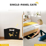 PawHut Wooden Dog Gate with Support Feet – Freestanding Pet Barrier for Stairs and Patio, Black