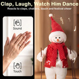 HOMCOM 2ft Singing Skiing Santa Claus with Ski Board and Poles – Animated Christmas Figure, Sound Activated