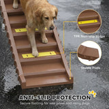 PawHut Dog Car Ramp with Anti-Slip Steps – 10-Step Foldable Pet Stairs for Cars and High Beds, Brown
