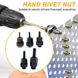5 Piece Hand Rivet Nut Tool Set with M3, M4, M5, M6 & M8 Nut Heads – Manual Riveter for Home DIY