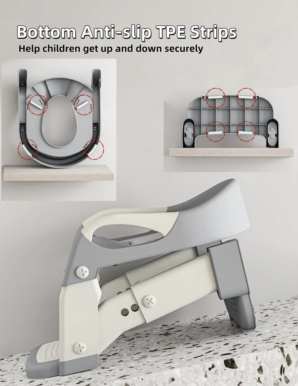 2-in-1 Toddler Potty Training Toilet Seat with Step Ladder – Foldable, Adjustable, Non-Slip