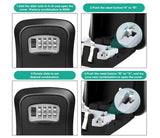 Wall-Mounted 4-Digit Combination Key Safe – Waterproof Outdoor Key Lock Box with Resettable Code