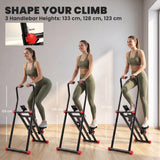 SPORTNOW Foldable Stair Stepper with 3 Resistance Levels, Adjustable Handlebar & LCD Monitor – Home Gym Stair Climber
