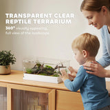 PawHut Acrylic Reptile Terrarium with Top Sliding Door and Vents – Habitat for Snakes, Frogs and Geckos