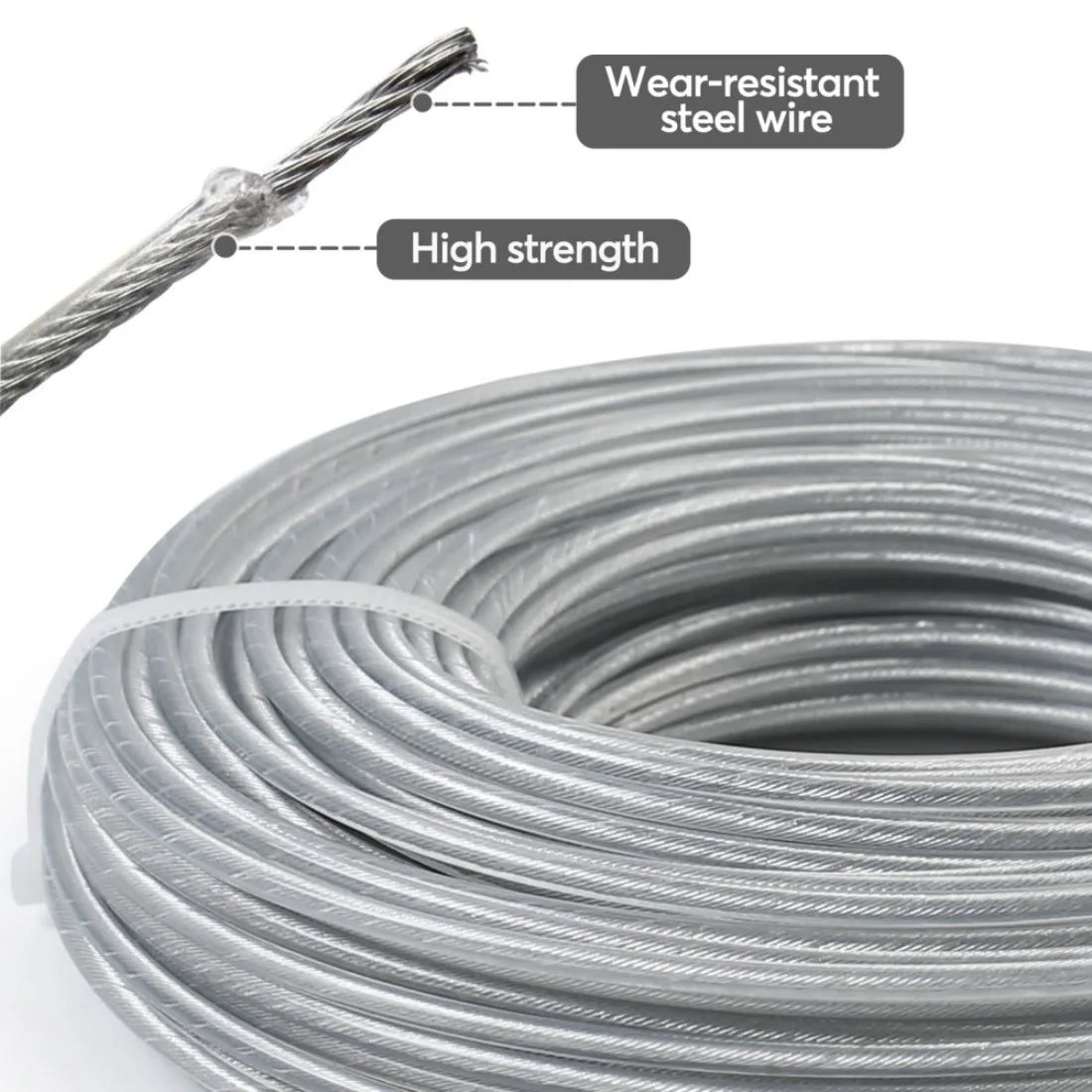 Steel Core Nylon Strimmer Line 3mm x 30m – Heavy Duty Trimmer Spool Cutting Wire for Garden Trimmers