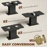 HOMCOM Extendable Dining Table for 4-6 People, 110-130cm Kitchen Table with 6 Open Shelves, Black
