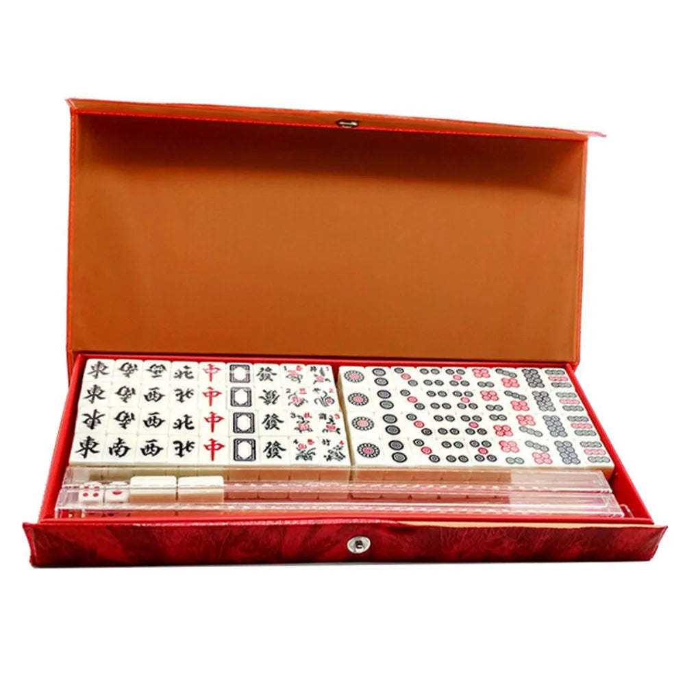 Mini Chinese Mahjong Set with 146 Tiles & Case Box – Traditional Travel Mah-Jong Game for Family Gatherings