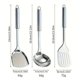 9-Piece Stainless Steel Kitchen Utensil Set with Ergonomic Handles and Hanging Holes – Cooking Tools