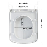 Soft Close Square Toilet Seat with Quick Release & Top-Fix Hinges – Anti-Bacterial, Heavy Duty, Gloss White