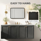 HOMCOM Rectangular Wall Mirror with HD Glass – Black