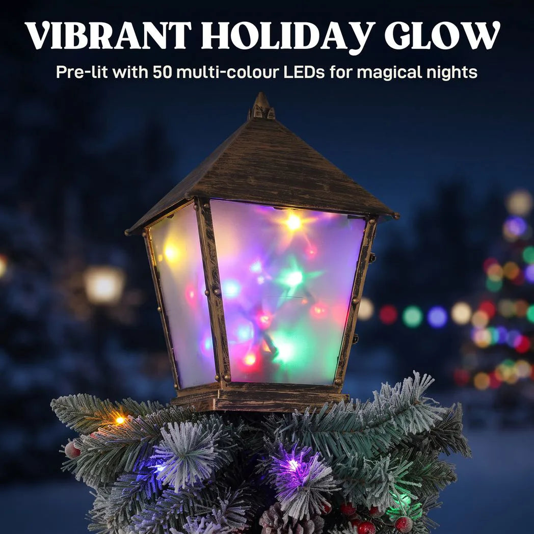 Outsunny 5ft Lighted Christmas Street Lamp with Snow Tips