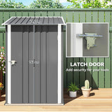 Outsunny 3.3 x 3.4ft Lean-To Steel Garden Shed with Lockable Door – Galvanised Tool Storage, Grey