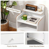 HOMCOM Bedside Cabinet with Drawer and Shelves – Versatile Bedside Table for Bedroom or Living Room, White