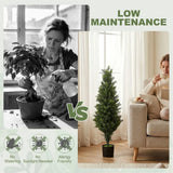 HOMCOM Set of 2 Artificial Cypress Topiary Trees in Weighted Pots, 90 cm, 564 Leaves