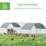 PawHut Walk-In Galvanised Chicken Run with Water-Resistant Covers – Poultry Playpen for Chickens & Ducks