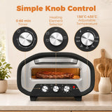 HOMCOM 2200W Electric Pizza Oven with 12 Inch Ceramic Stone, Viewing Window and 3 Dials – Indoor Pizza Maker
