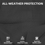 Outsunny Set of 4 Waterproof Non-Slip Patio Chair Cushions with Headrest, 112 x 53 cm, Black