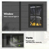 Outsunny 6 x 6ft Wood-Effect Plastic Garden Shed with Floor, Windows & Lockable Doors – Outdoor Storage, Dark Grey