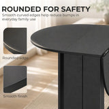HOMCOM Folding Drop-Leaf Dining Table with 2 Foldable Leaves – Space-Saving Kitchen Table, Black