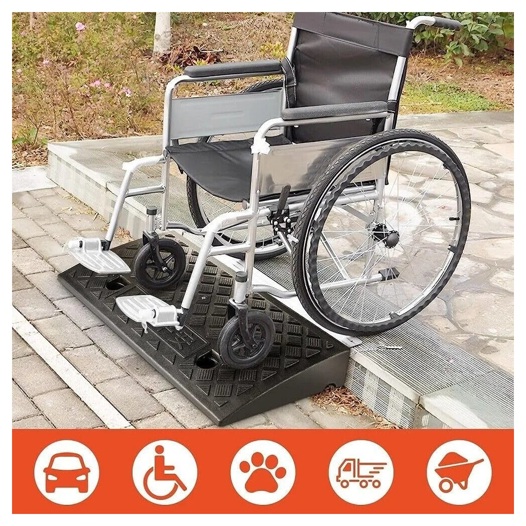 Portable Kerb Ramps, 2 Pack, 50 x 27 x 11 cm Threshold Ramps for Driveways, Cars and Scooters