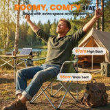 Outsunny Folding Camping Chairs Set of 2 with Cup Holders & Carry Bag – Portable Outdoor Camp Chairs, Green