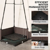 Outsunny Self-Watering Raised Garden Bed with Trellis & Drainage Holes – Tall Planter for Climbing Plants