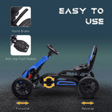 HOMCOM Kids Pedal Go Kart with Adjustable Seat, EVA Wheels and Handbrake – Ride On for Ages 3-8, Blue