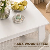 HOMCOM Square Dining Table for 2 with Wood-Effect Top and Non-Slip Foot Pads – Space-Saving, White