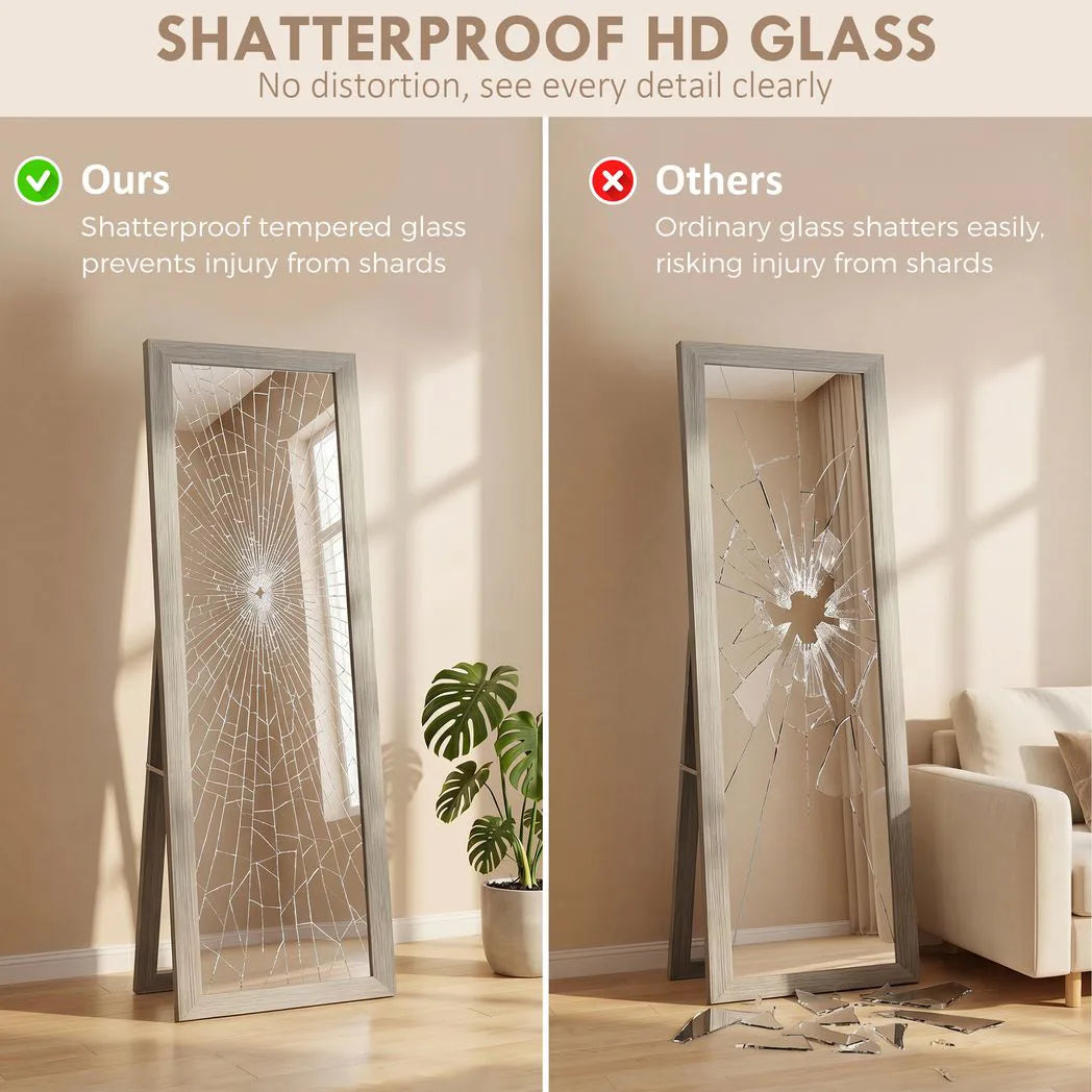 HOMCOM Full Length Mirror, 37 x 157 cm, Hanging or Freestanding