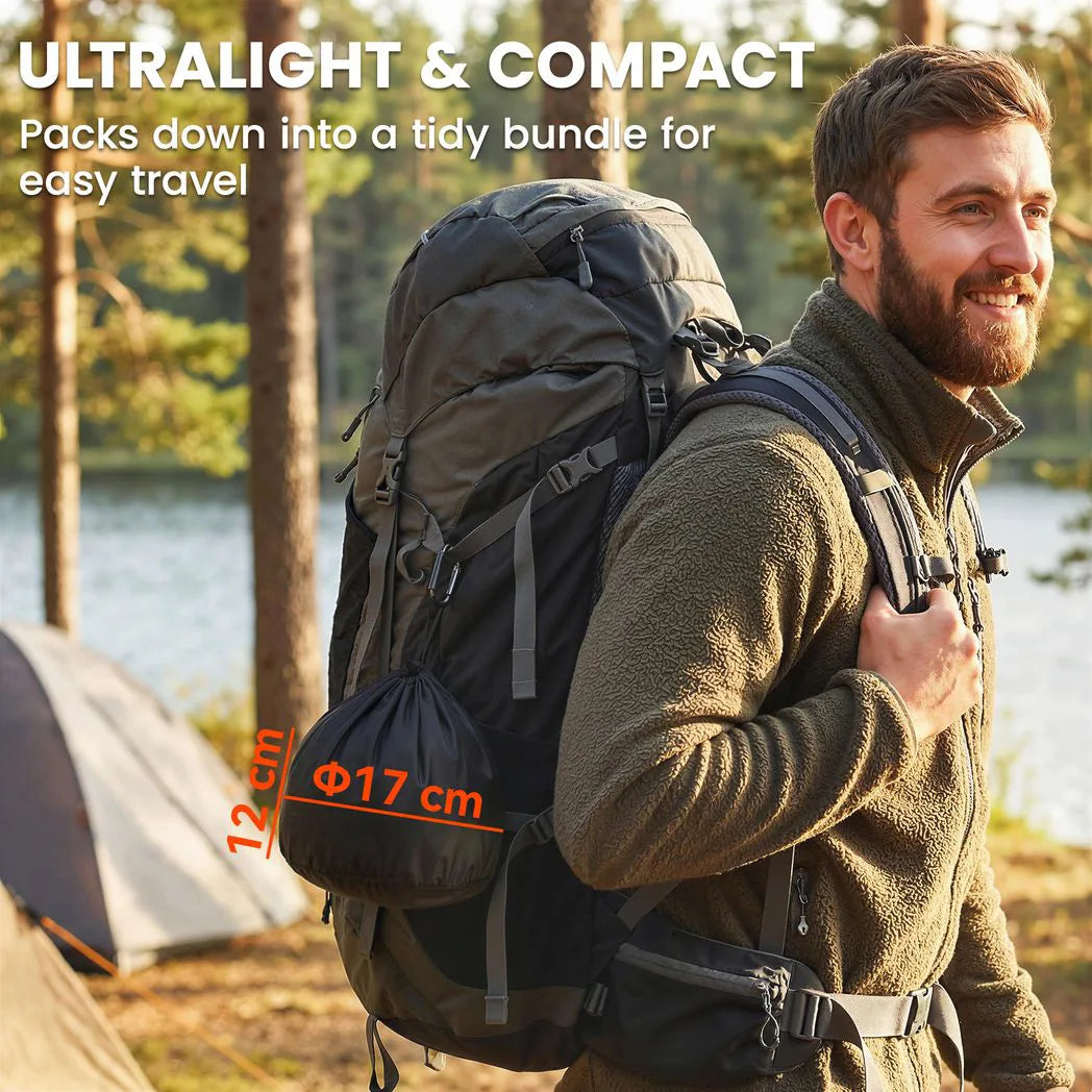Outsunny 8-Piece Ultralight Camping Cookware Set with Anti-Scald Handles – Stackable Aluminium Kit for Two, Grey