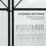 Outsunny 3m Decorative Metal Garden Fence, Diamond and Swirl Pattern – Flexible Border Fencing