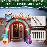 10ft Inflatable Christmas Archway with Santa's Sleigh and Warm White LEDs – Outdoor Decoration