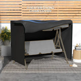 Outsunny 205 x 124 cm Three-Seater Swing Chair Protective Cover – Oxford Cloth Garden Cover, Black